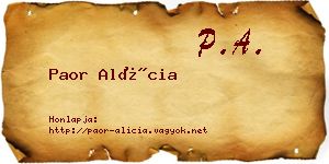Paor Alícia névjegykártya